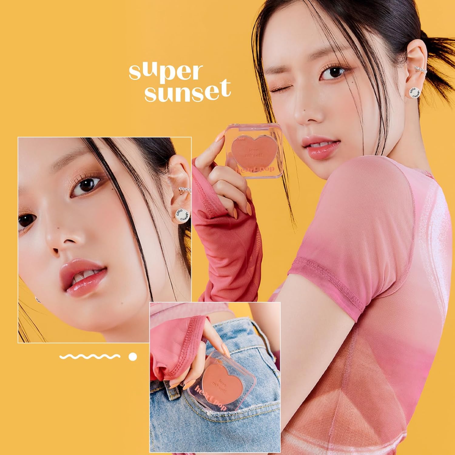 Etude Heart Pop Blusher for Face Highly pigmented, Lightweight
